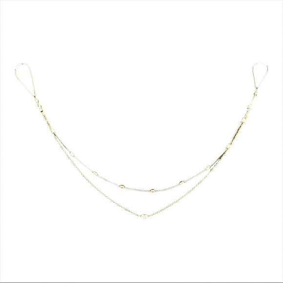 Adjustable non-piercing nipple necklace stainless steel gold pleaded - Picture 2 of 8